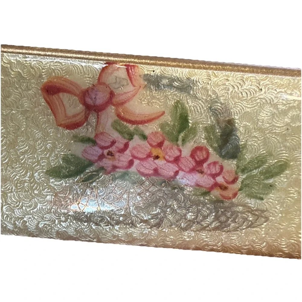 Vintage Brass Folding Purse Comb Travel Enamel Fold Textured Mid Century Modern